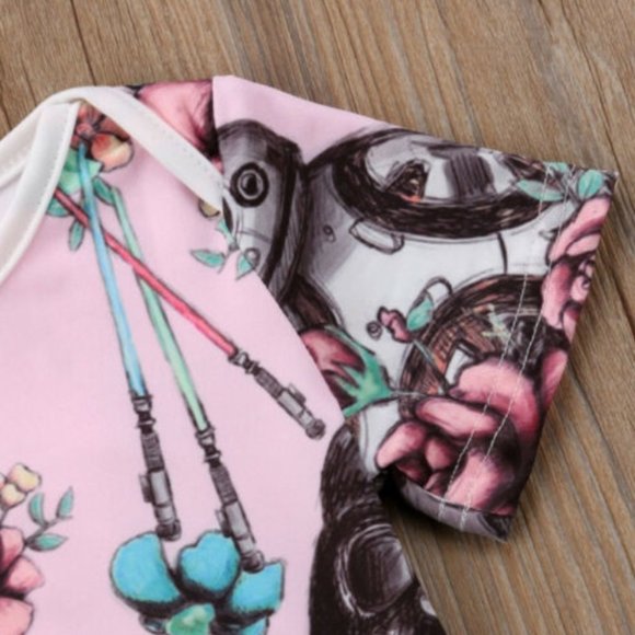 Star Wars baby girl outfit romper jumpsuit pink - Picture 4 of 6